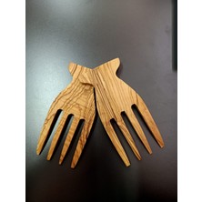 Online Pazar Zeytin Ağacı El Yapımı Tahta Salata Servis Çatalı Salata Eli 2 Li Set 15X8 cm