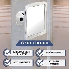 Valkyrie Duş Banyo Tuvalet Aynası 5x Yakınlaştırma - Buğu Önyeyici Vantuzlu 360 Derece Ayna