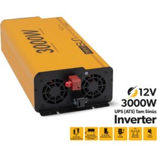 Mexxsun 12V VOLT-3000W Watt Ups Tam Sınüs Inverter ( Ekranlı )