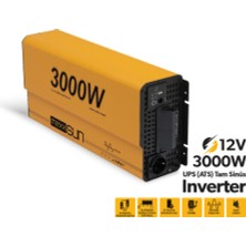 Mexxsun 12V VOLT-3000W Watt Ups Tam Sınüs Inverter ( Ekranlı )