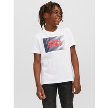 Jack & Jones JJECORP LOGO TEE SS O-NEC Beyaz Erkek Çocuk Kısa Kol T-Shirt