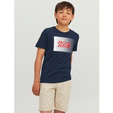 Jack & Jones JJECORP LOGO TEE SS O-NEC Lacivert Erkek Çocuk Kısa Kol T-Shirt