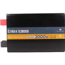 Entex 12 V Volt 2kw 2000 W Watt Modifiye Sinus Inverter 220 Çevirici Invertör Dijital Ekranlı Dönüştürücü