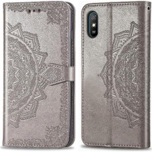 YH Mall Redmi 9A Darbeye Deri Kılıf Zarif Desen Basit Flip Case (Yurt Dışından)