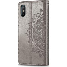 YH Mall Redmi 9A Darbeye Deri Kılıf Zarif Desen Basit Flip Case (Yurt Dışından)