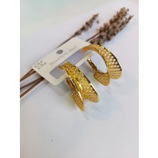 Her Yaş Güzel Halka Gold Çelik Küpe