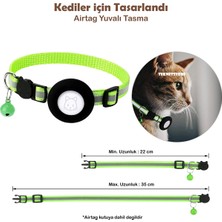 TEKNETSTORE Kedi Tasması Airtag Yuvalı Kilitli Güvenlik Aparatı Airtag Kılıfı ve Zil Boyun Tasması Gps