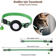 TEKNETSTORE Kedi Tasması Airtag Yuvalı Kilitli Güvenlik Aparatı Airtag Kılıfı ve Zil Boyun Tasması Gps