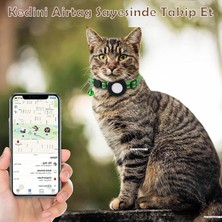 TEKNETSTORE Kedi Tasması Airtag Yuvalı Kilitli Güvenlik Aparatı Airtag Kılıfı ve Zil Boyun Tasması Gps