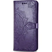 YH Market Redmi 9A Darbeye Deri Kılıf Zarif Desen Basit Flip Case (Yurt Dışından)