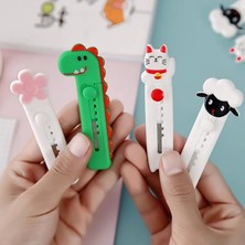 Bifeng Shop Dinozor Tarzı Kawaii Art Craft Maket Bıçağı Sevimli Mini Kırtasiye Bıçağı Kutusu Kesici Mektup Kağıt Bıçağı Ofis Okul Malzemeleri Kesme Kağıdı (Yurt Dışından)