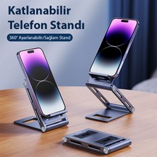 Vendas Z-Shape Alüminyum Alaşımlı Katlanabilir Pratik Masa Üstü Telefon Tutucu Stand