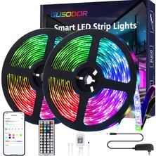 Hasuba Şerit LED Adaptör +  Kumandalı Rgb Şerit LED 5+5 10M