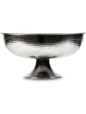 Antep Sepeti Gümüş Kaplama Ayaklı Bakır Meyvelik 32CM