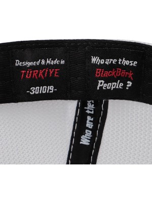 Black Börk V2 Trucker Hustle - 2 Kod Logolu Unisex Siyah-Beyaz Cordura Kumaş Şapka (Cap)