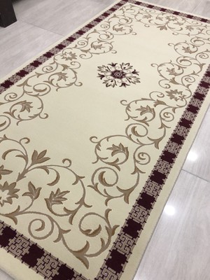 Burak Halı Saray Tifanny 10543 Krem-1 100X200 Kahve Krem 2 Metre Yolluk