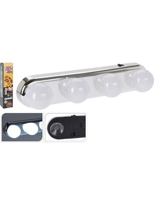 Ecrou Makyaj Aynası Işığı Pilli Vantuzlu Taşınabilir 4 LED Ampul