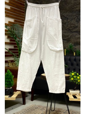 Sahnemoda Torba Cepli Bel Lastikli Pantolon