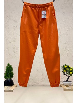 Sahnemoda Paça Bel Lastikli Saten Pantolon