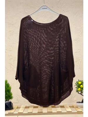 Sahnemoda Yarasa Çift Cepli Merserize Tunik Bluz