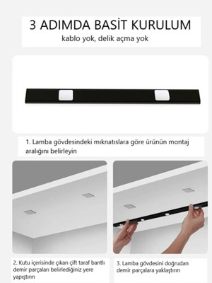 Neeko Hareket Sensörlü - Dekoratif Gece Lambası - USB Şarjlı LED Aydınlatma 40 cm SİYAH KASA