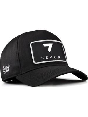 Black Börk V2 Baseball 7 Seven - 2 Kod Logolu Unisex Siyah Cordura Kumaş Şapka (Cap)