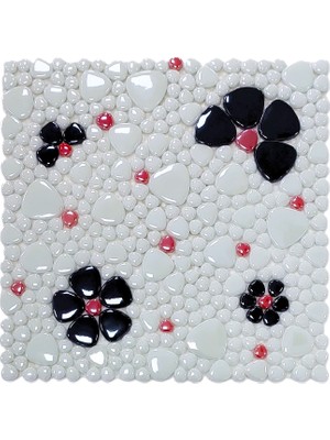 MozaiKristaL Mutfak Tezgah Arası ve Yaşam Alanlarının Tüm Yüzeyleri Için Çiçek Desenli Cam Mozaik. File Ölçüsü: 31.5X31.5 Cm. ( 1 Kutu 10 File Karo = 1 m2 Fiyatıdır )