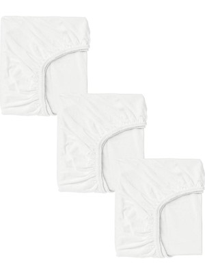 3 Adet Pamuklu ve Lastikli Penye Bebek Çarşafı