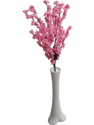 Cennet Home Bahardalı Çiçeği Beyaz Mika Filayagı Vazoda Modern Dekoratif Yapay Çiçek 120 cm