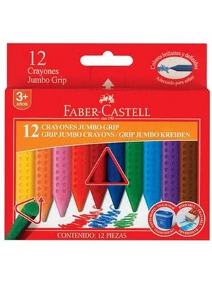 Faber-Castell Faber Castell Grip Jumbo Wax Crayon Pastel Boya 12 R