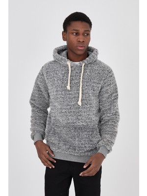 Grody Kapüşonlu Peluş Sweatshirt Hoody Antrasit