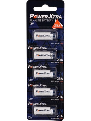 Power-Xtra 23A 12V Alkalin Pil 5'li Blister Tek Kullanımlık Yüksek Performanslı