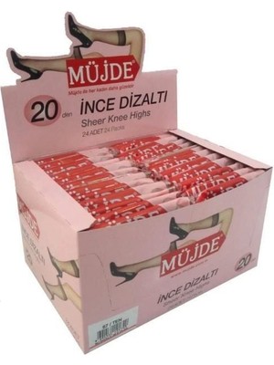 Müjde 20 Den Ince Dizaltı Çorap 24'lü