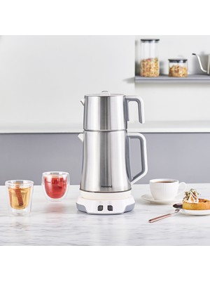 Homend Royaltea Elegant 1775H Konuşan Çay Makinesi Inox Beyaz