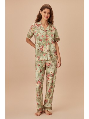 Suwen Green Rose Maskülen Pijama Takımı