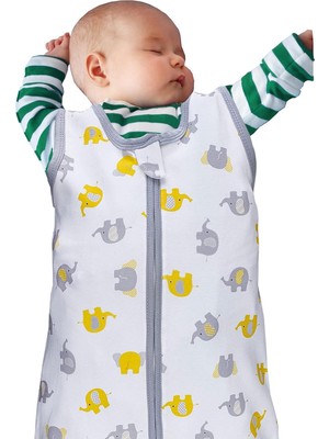 Sitilin Bebek Uyku Tulumu Çift Fermuarlı % 100 Doğal Pamuk Kumaş Özel Kumaş Unisex 0.5 Tog STL6429