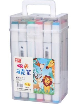 Touch Silky Çift Taraflı Uçlu Marker Keçeli Kalem Seti 24'lü Mika Taşıma Çantalı Markör