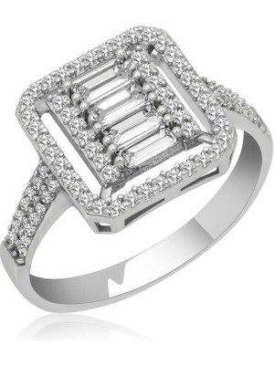 Gumush Gümüş Baget Kesim Kadın Yüzük