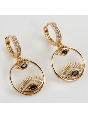 Vita Style Gold Zirkon Taşlı Eyes Küpe