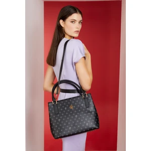 Pierre Cardin Siyah Monogram Kadın Kol Çantası 05PO22K1592-MN S