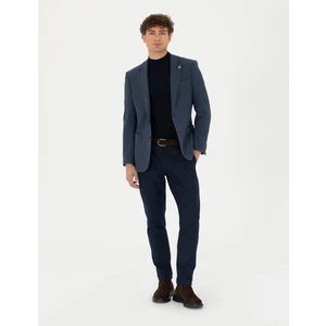 Pierre Cardin Erkek Lacivert Slim Fit Beli Lastikli Kanvas Pantolon 50278461-VR033