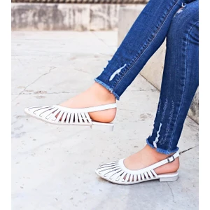 White Line Talaria Beyaz Renk  Kalın Topuk Kadın  Sandalet