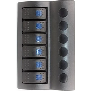 6'lı Switch Panel,mavi Işıklı ve Otomatik Sigortalı