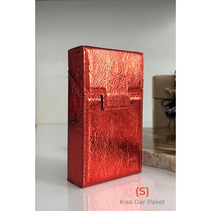 Cig Box cigbox Sigara Kutusu - (S) Kısa Dar Paket - Touch Blue-Slender- Aluminyum Kasa- Mıknatıslı Kapak, Hediye