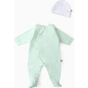 Bebek Patikli Tulum Şapka Set Mint