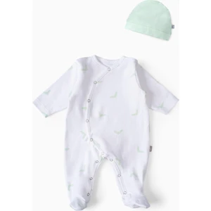 Bebek Patikli Tulum Şapka Set Yeşil