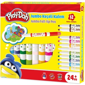 KE020 Playdoh Jumbo Keçeli Kalem 12 Renk 6 mm
