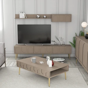 Variant Mobilya Variant Lyon Tv Ünitesi ve Orta Sehpa Takımı - Atlas / Altın