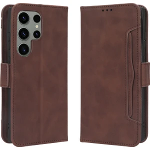 Bdt Shop Samsung Galaxy S23 Ultra ile Uyumlu Kickstand Koruyucu, Kredi Kartı Tutacağı Pu Deri Darbeye Dayanıklı Telefon Kılıfı (Yurt Dışından)