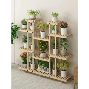Alan Dekor Natural Doğal Ahşap Dekoratif Çiçeklik Saksılık Balkon Bahçe Standı